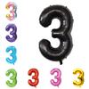 40 Inch Large Foil Helium Number Balloon Birthday Wedding Party 0-9 (Black, 3) view 1