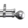 90" Silver Round Contemporary Double Curtain Rod view 1