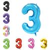 40 Inch Large Foil Helium Number Balloon Birthday Wedding Party 0-9 (Blue, 3) view 1