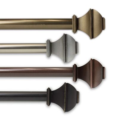 125" Chocolate Brown Contemporary Adjustable Double Curtain Rod