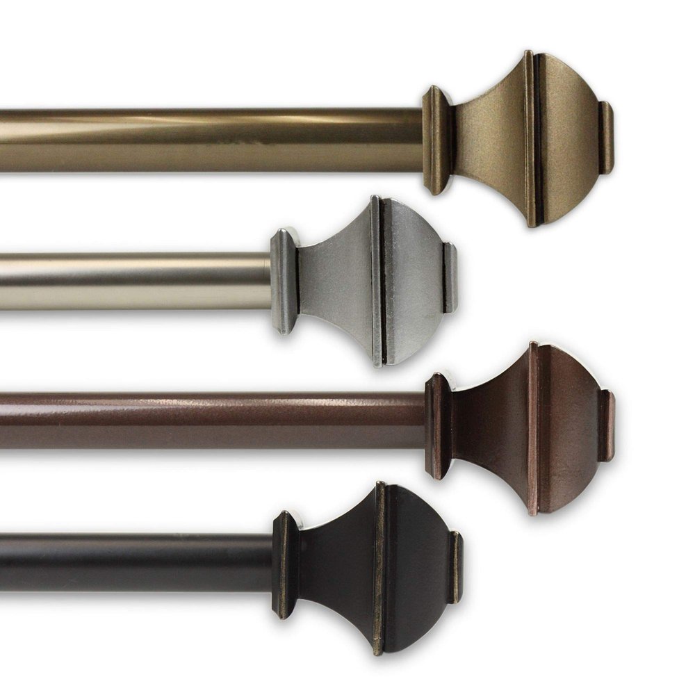 125" Chocolate Brown Contemporary Adjustable Double Curtain Rod