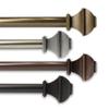 125" Chocolate Brown Contemporary Adjustable Double Curtain Rod view 1