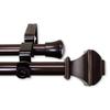 125" Chocolate Brown Contemporary Adjustable Double Curtain Rod view 2