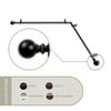 105" Black Solid Round Corner Window Curtain Rod view 1
