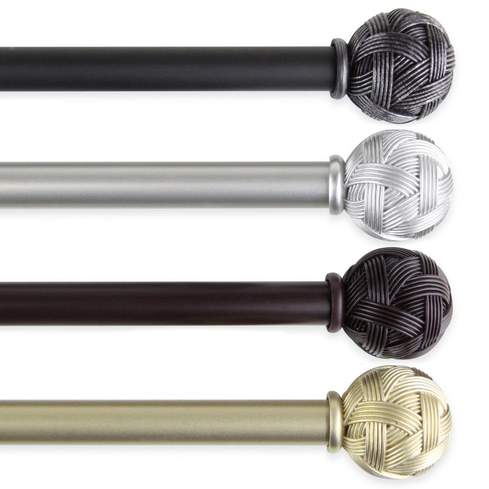 89" Mahogany Brown Solid Contemporary Double Curtain Rod