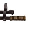 177.5" Brown Contemporary Corner Window Double Curtain Rod view 1