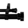 242.25" Black Solid Contemporary Double Curtain Rod view 1