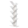 Basicwise Wooden 9-Shelf Tree Magazine CD Storage Bookcase (White) (QI003457.WT) view 1