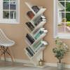 Basicwise Wooden 9-Shelf Tree Magazine CD Storage Bookcase (White) (QI003457.WT) view 2