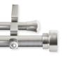 122.25" Silver Solid Contemporary Double Curtain Rod view 1