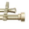 122.25" Gold Solid Contemporary Double Curtain Rod view 1