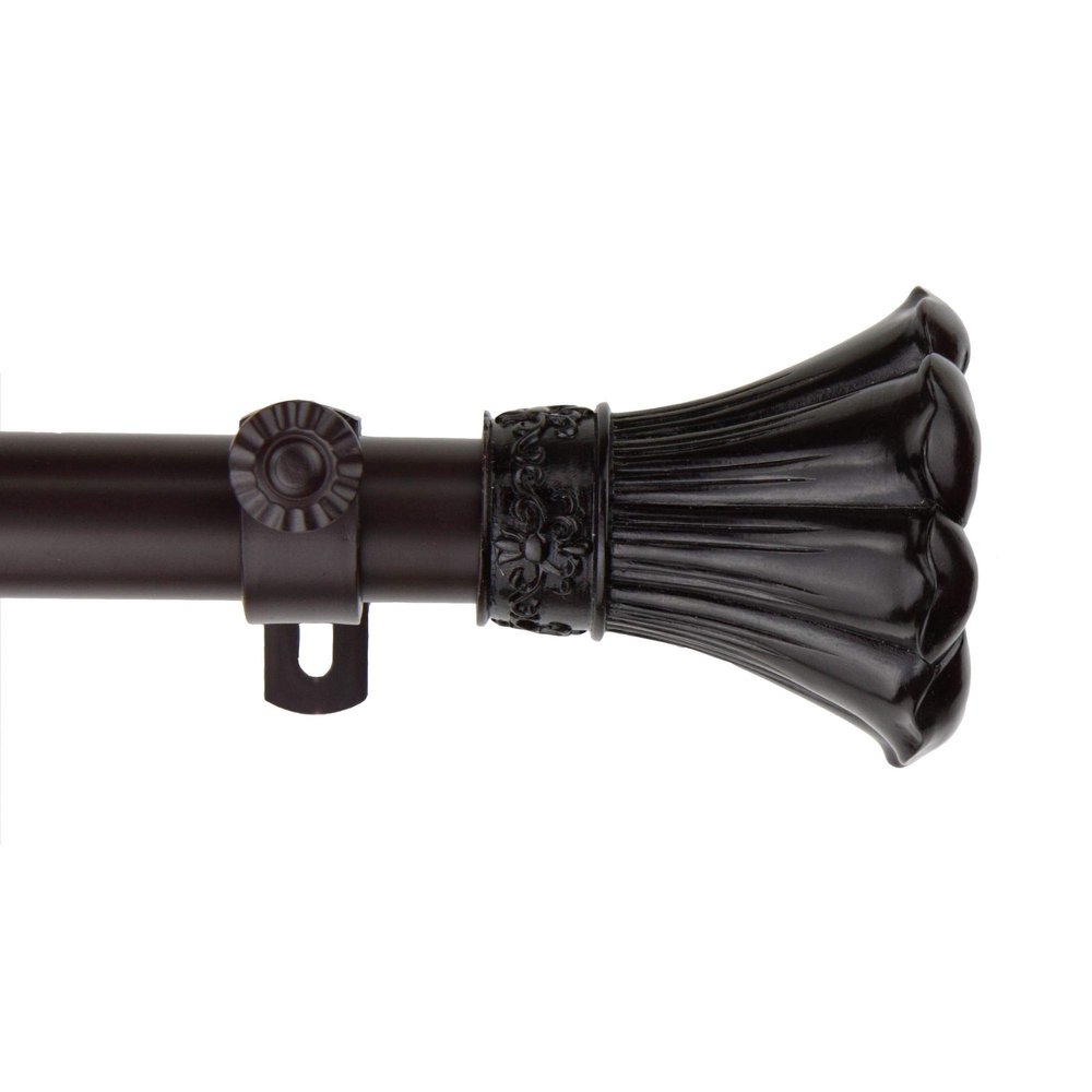245.5" Mahogany Brown Fuga Contemporary Single Window Curtain Rod