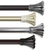 245.5" Mahogany Brown Fuga Contemporary Single Window Curtain Rod view 2