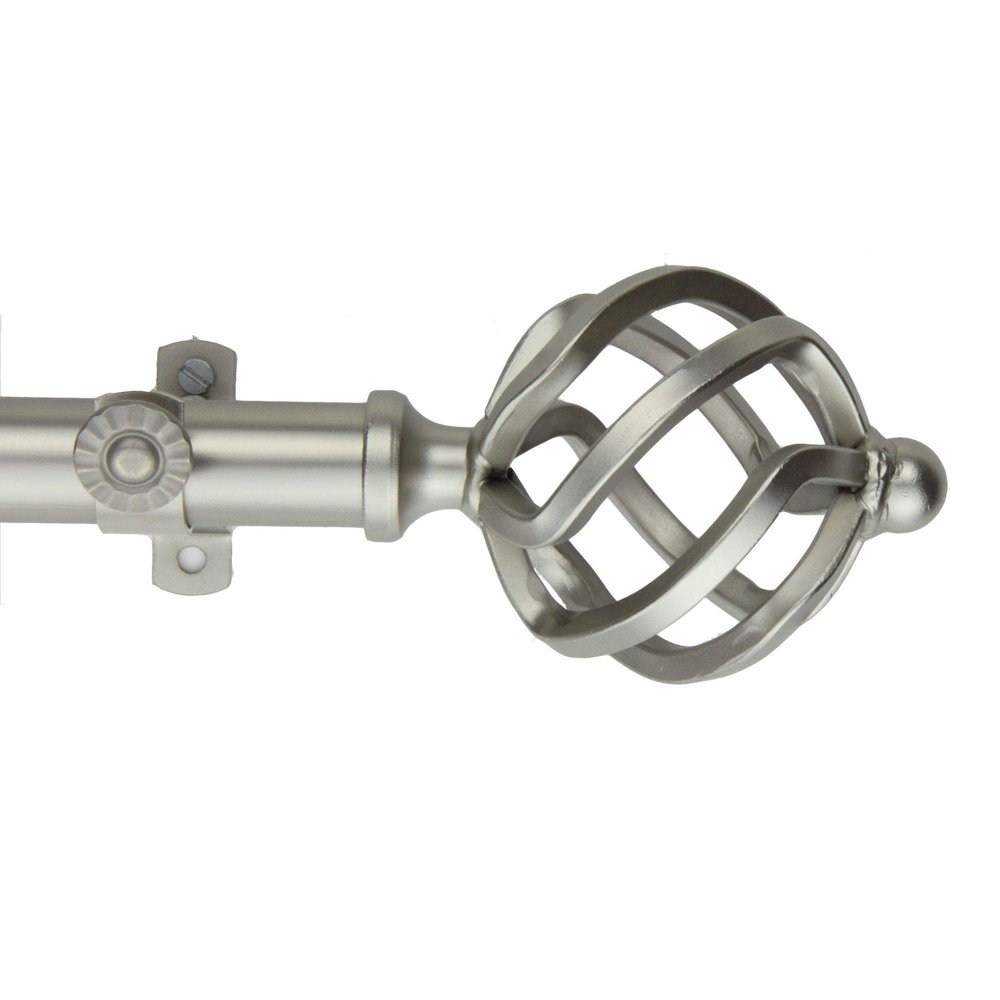 177" Silver Roman Contemporary Single Window Curtain Rod