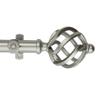 177" Silver Roman Contemporary Single Window Curtain Rod view 1