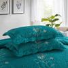 3 Piece Luxurious Embroidered Teal Quilt Bedding King Size Set - Traditional Ultra Soft Cozy Comfortable Durable Microfiber Material Quilted Bedspread Set view 3