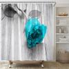 AMFD Teal Blue Rose Shower Curtain Awesome Rose Flower on Grey Wooden Floor Romance Romantic Love Valentive Day Home Fabric Bathroom Decor Set Include Hooks,(47" Wx70 H) view 4