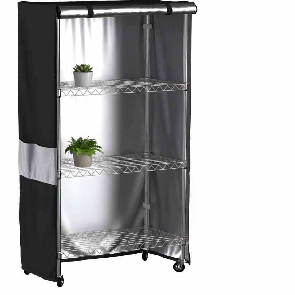 MOLLYAIR Wire Shelf Cover,600D Heavy Duty Waterproof Dustproof Standing Shelf Units Cover, Storage Rack Cover with Zipper for Metal Shelving (30" W x 14" D x 60" H)