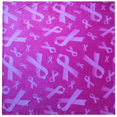 Breast Cancer Pink Ribbon (Pink) 50x60 50"x60" Plush Fleece Blanket Throw