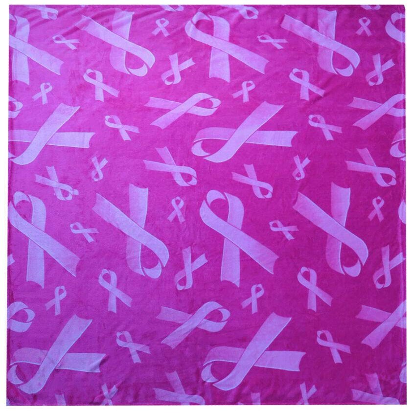 Breast Cancer Pink Ribbon (Pink) 50x60 50"x60" Plush Fleece Blanket Throw
