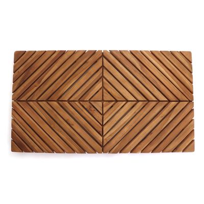 Belari Teak Shower Mat - Teak , bath mat - Wood Shower Mat - Non Slip Indoor or Outdoor Doormat/Sauna Mat - Wooden Stall Mat (Zen)