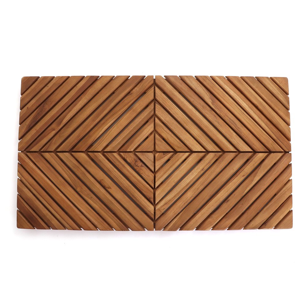 Belari Teak Shower Mat - Teak , bath mat - Wood Shower Mat - Non Slip Indoor or Outdoor Doormat/Sauna Mat - Wooden Stall Mat (Zen)