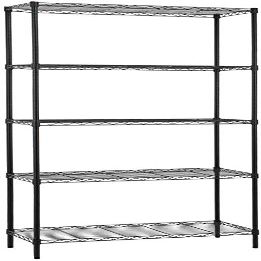 1250 LBS Black 5 Tier Shelf Wire Shelving Unit - 14"x36"x72", NSF Metal Heavy Duty Large Storage Shelves Height Adjustable Utility for Garage Kitchen Office Commercial Shelving Steel Layer Shelf
