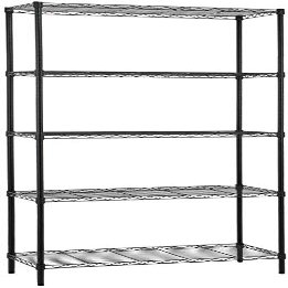 1250 LBS Black 5 Tier Shelf Wire Shelving Unit - 14"x36"x72", NSF Metal Heavy Duty Large Storage Shelves Height Adjustable Utility for Garage Kitchen Office Commercial Shelving Steel Layer Shelf