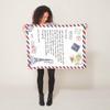 Personalized Postcard Blanket for Mothers & Father's Day, Ships from US - Add Your Names - Custom Air Mail Letter Big Hug Throw Blanket Gift view 2