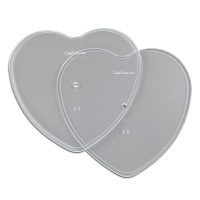 CAKESAFE 2-8.5 Heart Shaped Clear Acrylic Disks Perfect Icing Tool to Smooth the Buttercream on Your Cakes