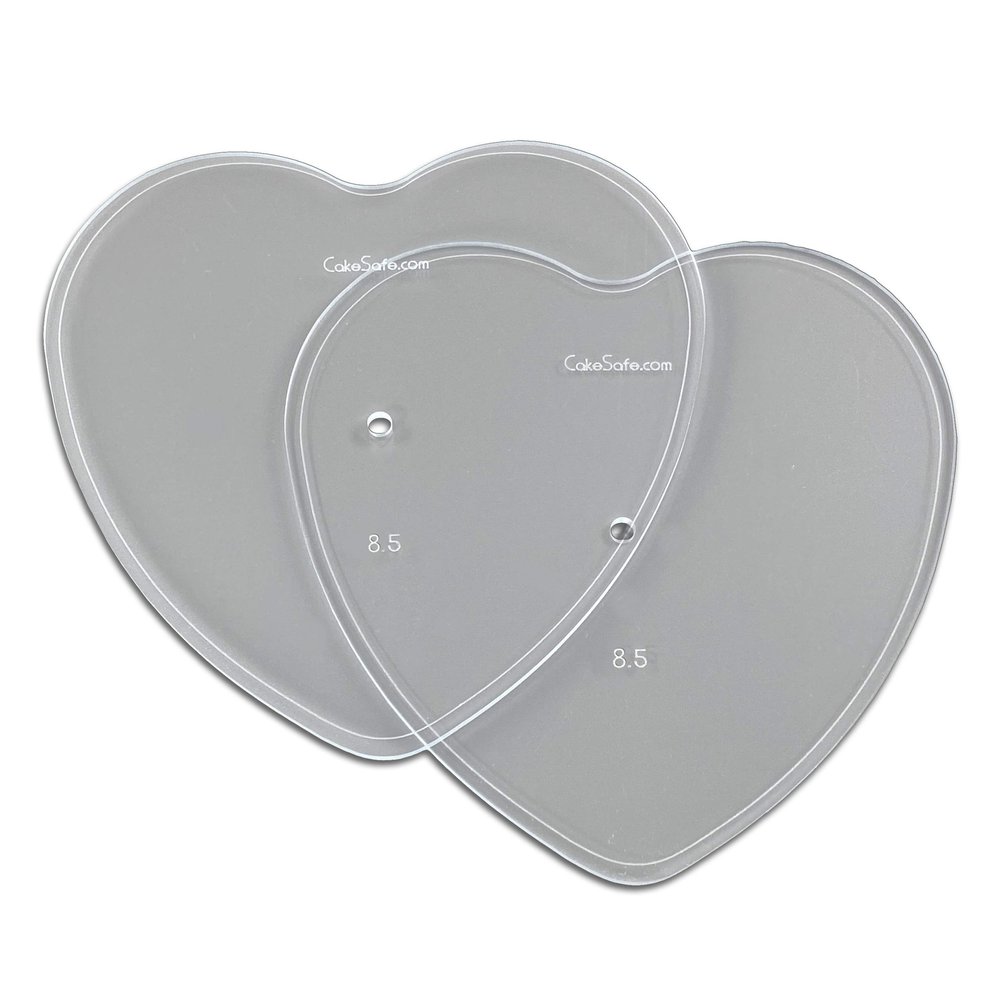 CAKESAFE 2-8.5 Heart Shaped Clear Acrylic Disks Perfect Icing Tool to Smooth the Buttercream on Your Cakes