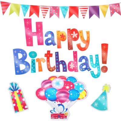 Frienda 29 Pieces Happy Birthday Magnets for Car Parade and Cruise Door Reflective Automotive Birthday Decorations Colorful Balloon Magnets for Cars Refrigerator Metal Surface Decoration