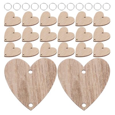 50pcs Family Birthday Reminder Calendar Wooden Calendar Wall Hanging Birthday Reminder Plaque Sign with 50PCS Iron Wooden Heart Tags
