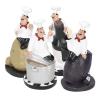 4 Different Shape Cook Resin Ornaments SetChef Statue Figurines for Home Kitchen Restaurant Bar Decoration Collectible Gift Ornaments view 4
