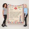 Printualist Personalized Postcard Blanket for Mothers & Father's Day, Ships from US - Add Your Names - Custom Air Mail Letter Big Hug Throw Blanket Gift view 2