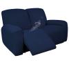 Easy-Going 100% Dual Waterproof Recliner Loveseat Cover, 6-Pieces Stretch Relining Sofa Cover with Pocket, Jacquard 2 Seat Sofa Slipcover Leakproof Washable (Loveseat, Navy) view 1