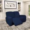 Easy-Going 100% Dual Waterproof Recliner Loveseat Cover, 6-Pieces Stretch Relining Sofa Cover with Pocket, Jacquard 2 Seat Sofa Slipcover Leakproof Washable (Loveseat, Navy) view 2