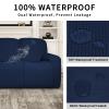 Easy-Going 100% Dual Waterproof Recliner Loveseat Cover, 6-Pieces Stretch Relining Sofa Cover with Pocket, Jacquard 2 Seat Sofa Slipcover Leakproof Washable (Loveseat, Navy) view 3