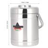 Yosoo 1.8l Vacuum Lunch Box, Straight Shape Double Wall Vacuum Insulated Lunch Box, Three-Layer Design,Storing Staple Food, Dishes, Soup, Stainless Steel Hot Food Container view 3