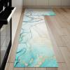 Anti Fatigue Kitchen Mat,Cushioned Comfort Kitchen Floor Mat,Ergonomic Oil Proof Waterproof Runner Mat for Sink Laundry-E 45x75+45x180cm(1830+1871inch) view 3