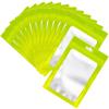100 Pcs Resealable Mylar Bags, Sealable Odor Proof Foil Pouch Bag with Clear Window, Small Bussiness Packaging Supplies (Green, 3 X 4.7 Inch) view 1