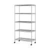 Seville Classics 5-Tier Wire Shelving with Wheels, 5-Tier, 30"" W x 14"" D (NEW MODEL), Chrome Plating, Plated Steel view 1