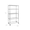 Seville Classics 5-Tier Wire Shelving with Wheels, 5-Tier, 30"" W x 14"" D (NEW MODEL), Chrome Plating, Plated Steel view 3