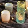 6pcs Embossed Glass Candle Holder Candle Cup Decorative Holder Stick for Decor Use Household Glass Decorative Stand Stand view 2
