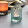 6pcs Embossed Glass Candle Holder Candle Cup Decorative Holder Stick for Decor Use Household Glass Decorative Stand Stand view 3