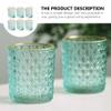 6pcs Embossed Glass Candle Holder Candle Cup Decorative Holder Stick for Decor Use Household Glass Decorative Stand Stand view 4