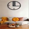 Black Chic Metal Large Wall Clock, Silent Oversize Clock, Unique Art Home Decor Metal Wall Art Horloge Murale Housewarming Gift Bird Themed (Clock + Origami Birds, 19.6 Inches) view 2