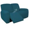 Easy-Going 100% Dual Waterproof Recliner Loveseat Cover, 6-Pieces Stretch Relining Sofa Cover with Pocket, Jacquard 2 Seat Sofa Slipcover Leakproof Washable (Loveseat, Peacock Blue) view 1