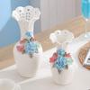 Flower Arrangement Three-Dimensional Decorative Vase, White Ceramic Vase Bookcase Wine Cabinet Decorative Vase Multifunction Table Floristry Vase Rose vases (Size : 2) view 3