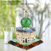Al Aqsa Mosque Miniature Model, Muslim Crystal Gilded Islamic Showpiece Architecture Handicraft Souvenir for Desktop Decor Islamic Building Gift view 3